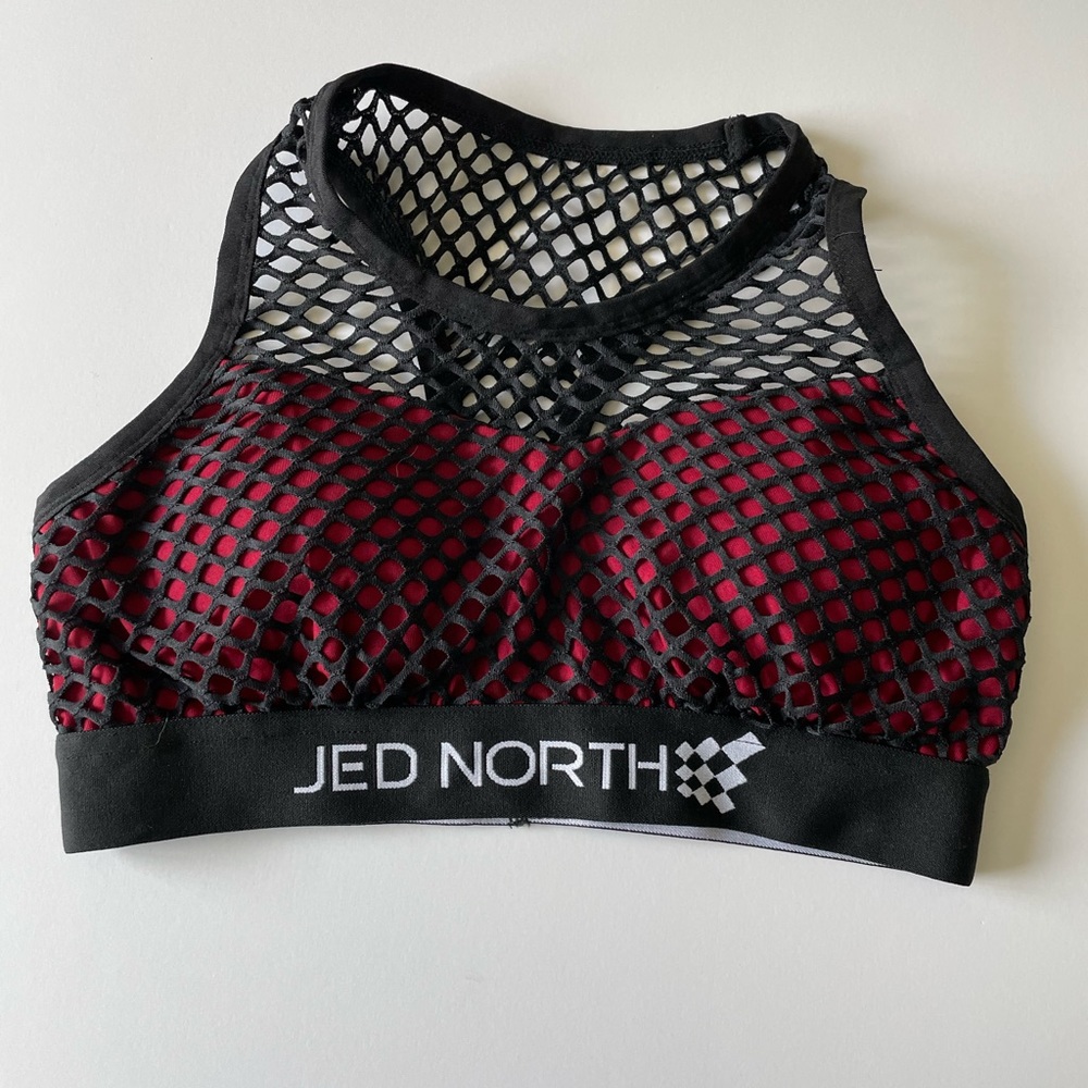 Jed North red sports bra.